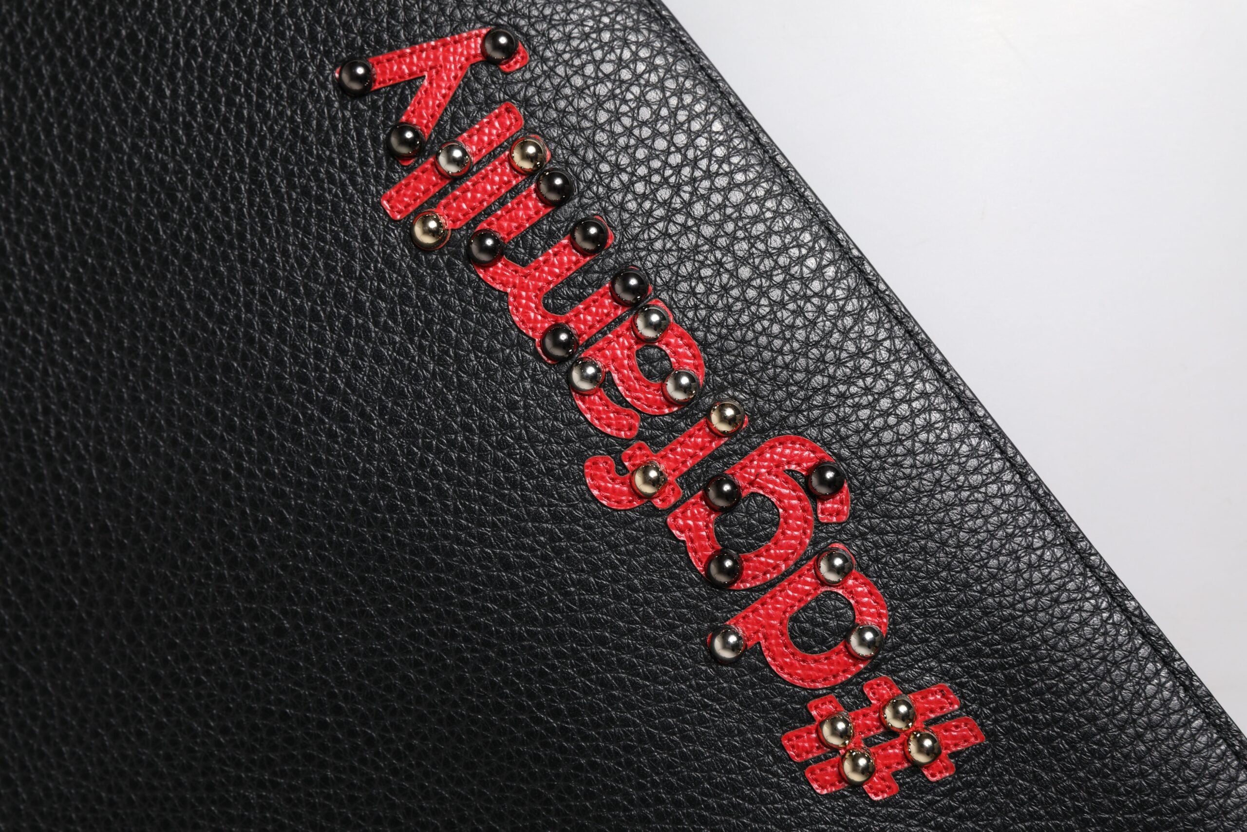 Dolce & Gabbana Black #DGFamily Embellished Leather Clutch Bag